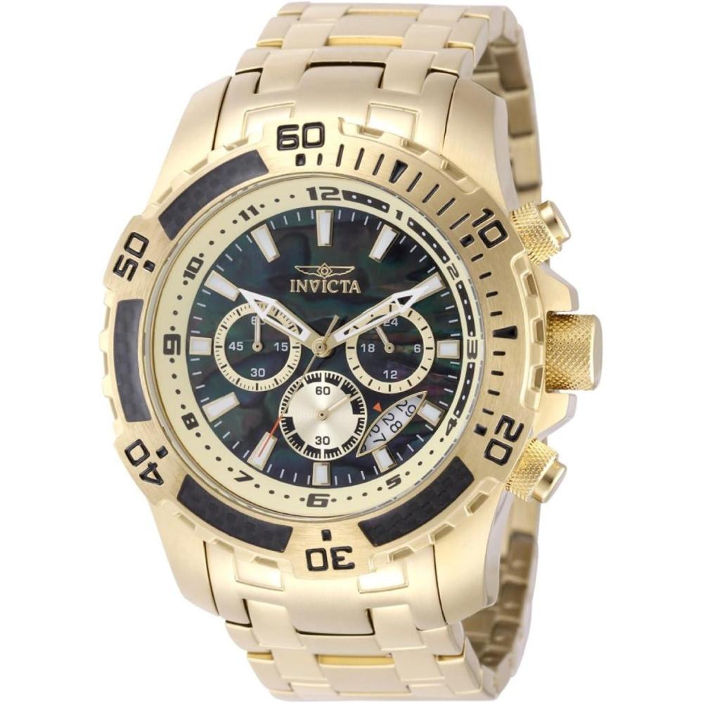 image:imageInvicta Pro Diver Men 51mm Stainless Steel Gold Black dial VD53 Quartz