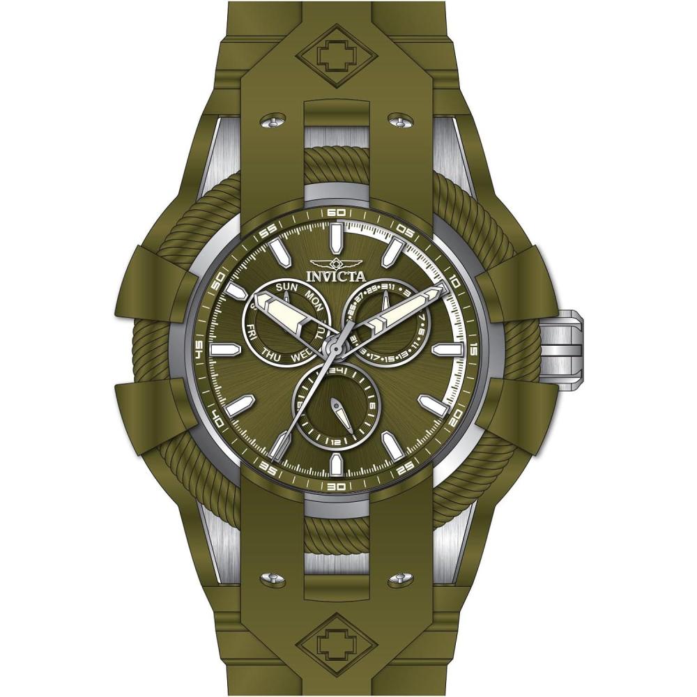 image:imageInvicta Bolt Men 50mm Stainless Steel Silicone Green Steel Green dial VH68 Quartz