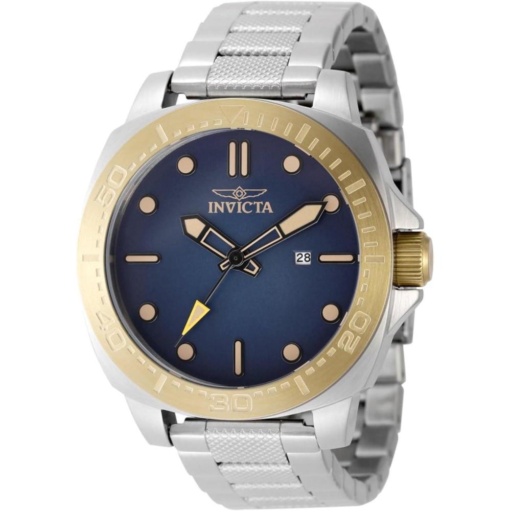 image:imageInvicta Speedway Men 46mm Stainless Steel Gold Steel Blue dial PC32 Quartz