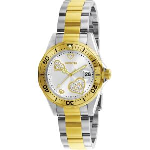 Invicta Women’s Pro Diver Stainless Steel Japanese-Quartz Watch with Two-Tone-Stainless-Steel Strap, Gold, 18 (Model: 12287, 12505)(Gold/Silver)