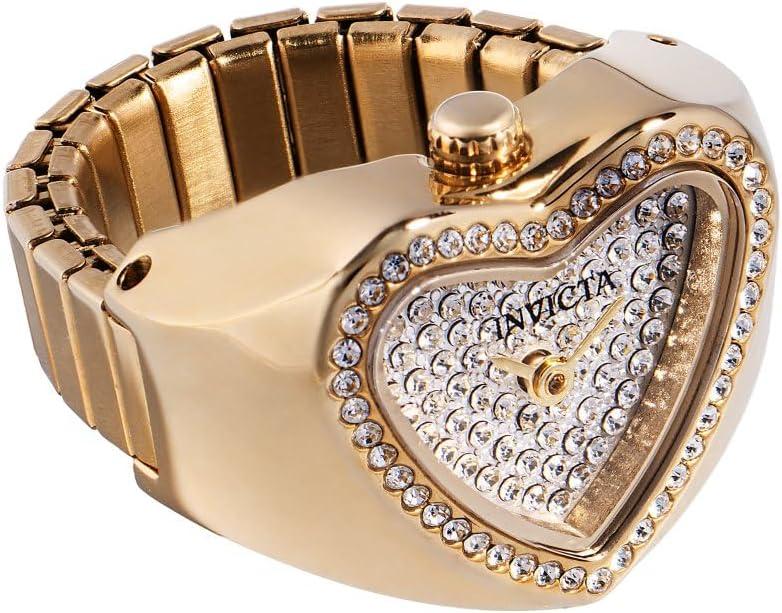 image:imageInvicta Mini Ring Watch Lady 185mm Stainless Steel Gold WhiteSilver dial VC00 Quartz