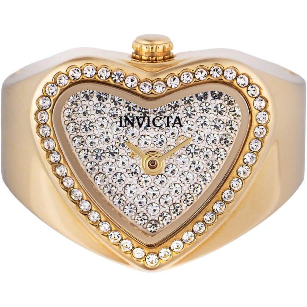 image:imageInvicta Mini Ring Watch Lady 185mm Stainless Steel Gold WhiteSilver dial VC00 Quartz