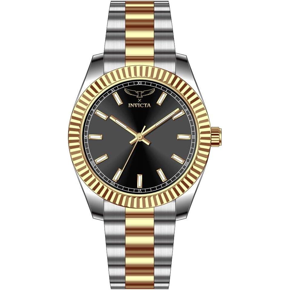 image:imageInvicta Specialty Men 40mm Metal Gold Steel Black dial PC21S Quartz