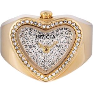 Invicta Mini Ring Watch Lady 18.5mm Stainless Steel Gold White+Silver dial VC00 Quartz