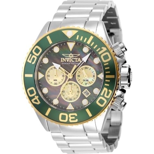 image:imageInvicta Ocean Voyage Men 5200mm Stainless Steel Aluminum Gold Green Steel BlackGold dial VD57 Quartz